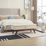 COOLMORE Teddy wool fabric, solid wood feet for solid weighing, and bed end stool with storage W1539P242728