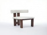 Mid-Century Modern Upholstered Dining with Solid Wood Frame, Ergonomic T-Back Accent Side B2792P598923