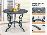3 PCS Outdoor Set, All-Weather Cast Aluminum Rose Table and Chairs Set of 2, Patio 63577994