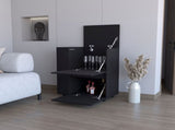 Black 2-Cabinet Bar Cart B062P175068
