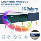 ZUN U-Can Modern TV Stand with LED lights for TVs up to 80 Inches, Entertainment Center with 4 Drawers WF530173AAM