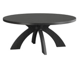 Round Coffee Table, 31.5 Inch Circular Center Table with Curved Cross Legs, Melamine Laminated MDF 68345383