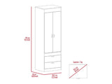 Light Gray 2-Drawer Armoire B062P202116