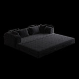 78.7-Inch Convertible Sleeper Sofa Bed with Cylindrical Pillow, Chenille Folding Mattress Couch with W834P337413