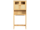 Natural wood color, particleboard with melamine veneer and rattan finish, 60*22*170cm, double doors, 36555790