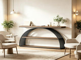 63 Inch 3 Tier Console Table Arched Frame Entryway Sofa Table 63876056
