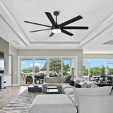 ZUN 72 In Farmhouse Ceiling Fan with Plywood Blades for Dining Room 06157282