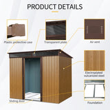8ft x 6ft Outdoor Metal Storage with Lockable Sliding Doors and Transparent plate for Garden, Lawn W540P185316
