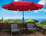 ZUN 10ft Patio Umbrella Market Round Umbrella Outdoor Garden Umbrellas with Crank and Push Button Tilt W65627947