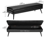 48" Leather Ottoman Bench, Upholstered End of Bed Bench with Metal Legs, 660 Lbs Capacity, 30681560