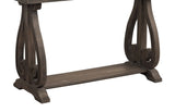 Classic Traditional Sofa Table with Bottom Shelf Dark Oak Finish Scrolled Base Support 1pc Wooden B011P175453