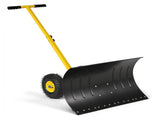 36" x 18" Manual Snow Pusher with T-Handle, Black Blade, Yellow Shaft & Yellow Wheel Hub, Iron 78540796