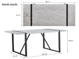 Modern Dining Table, 55 inch Kitchen Table for 4 People, Rectangular Dinner Table for Dining Room, WF312270AAG