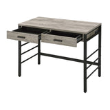 ZUN Light Weathered Oak and Black Writing Desk with 2 Drawers B062P184545