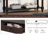 Series Console Table Traditional Design with Two Drawers and Bottom Shelf 73279163