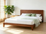 Queen Bamboo Platform Bed Frame with Headboard, 12 Slats, No Box Spring Needed, BrownOnly bed 20447954