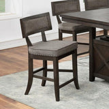 Set of 2 Dining High Chairs with Fabric Upholstery Cushion, Espresso B016P222647