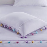 Tassel Comforter Set with Heart Shaped Throw Pillow Full/Queen B035P294223