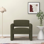 ZUN Green single sofa chair, upholstered comfortable chair with armrests, for dining room/bedroom/living W487P183021