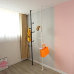 ZUN Adjustable Laundry Pole Clothes Drying Rack Coat Hanger DIY Floor to Ceiling Tension Rod Storage 73488899