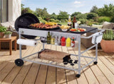 Outdoor Grill Cart for 18-22 Inch Kettle Grills, Metal BBQ Stand with Lid Holder & Storage Rack 76162891