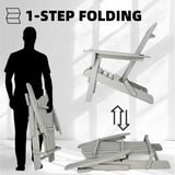 Wood Lounge Patio Chair for Garden Outdoor Wooden Folding Embossed Adirondack Chair Set of 2 Solid W1390P277604