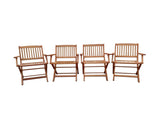 Foldable Patio Dining Set, 4 Folding Chairs, Indoor and outdoor universal, Teak W495P190465