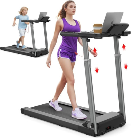 Treadmills for Home, Treadmill with Adjustable Height, 300LBS Capacity, Foldable Walking Pad with 77570702