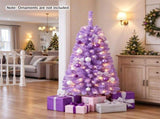 Purple Small Pre Lit 4 Foot Christmas Tree with 50 Warm White LED, Flame Retardant PVC Foliage, 45006795