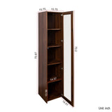 Display Cabinet with Glass Doors, Curio Storage Cabinet with 5 Shelves, Bookcase with LED Lights W331P281123