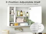 2 in 1 Mirrored Bathroom Wall Cabinet, Space-Saving Medicine Cabinet with Hidden Storage & Shelves 95620396