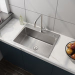 ZUN 24in Stainless Steel Washing Sink w/ Faucet Hoses and Drain Head Only D16389171