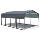 12x20 FT Metal Carport Heavy Duty with Reinforced Frame, Outdoor Garage Multi-Use Canopy Car 75477848