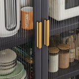 Open-door kitchen shelving Floor-to-ceiling multilevel household microwave storage cabinet bowls W509P164655
