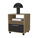 Saxon Nightstand with a Drawer and Open Storage, Natural Oak B128P263722