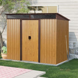 8ft x 6ft Outdoor Metal Storage with Lockable Sliding Doors and Transparent plate for Garden, Lawn W540P185316