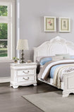 Classic White Color 1pc Nightstand Bedroom Furniture Solid wood Nickel Hanging Pulls 2-Drawers B011P230000