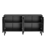 U_Style 59.8" 4-Door Sideboard,Hidden Handle,Distinctive Solid Ash Veneer Buffet with Storage, N711P290714B