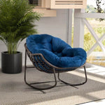 ZUN Outdoor Rattan Rocking Chair,Padded Cushion Rocker Recliner Chair Outdoor for Front Porch, Living W640105286