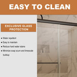 50in. -54 in. x 72 in. Traditional Sliding Shower Door in Matte black with Clear Glass W637123851