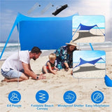 ZUN 6.5x6.5FT Foldable Beach Canopy Tent Collapsible Shade Sail Sun Protection Windproof Shelter 4 29696457