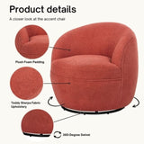 Galleria 360 Swivel Teddy Sherpa Barrel Chair, Coral T2574P241758