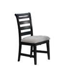 ZUN Modern 2pc Dining Chairs Black Ladder Back Frame Upholstered Cushion Seat Rubberwood Kitchen Dining B011P218339