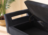 67.91"Wide Velvet Storage Soft Bench with Armrests for Living Room, Entryway and Bedroom. Black W3118P272641