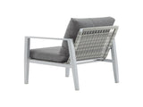 Silver Aluminum Lounge Chair with Sleek Rope Accents and Comfortable Cushions, Perfect for Modern 14684586