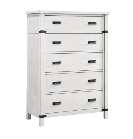 ZUN Modern Style 5-Drawer Chest Made with Wood in Antique White B009P155307