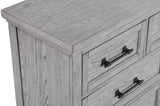 Contemporary Light Gray Finish 1pc Dresser Wooden Bedroom Furniture Metal Pull Furniture B011P228544