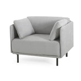 39" Vintage Grey Lounge Chair with Polyester Upholstery, Solid Wood Frame and Steel Legs, N767P208310G