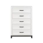 ZUN White Finish Chest with 5x Storage Drawers Wooden Bedroom Furniture 1pc B011P270969