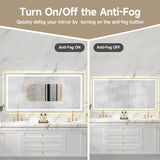 72x36" Gold Eco-Friendly Silver MirrorDual LED Light StripsFront and Back Lighting T3177P320572